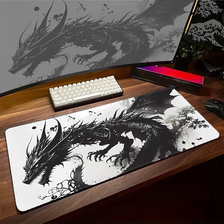 لوحة ماوس كبيرة بتصميم تنين كا - مراجعة Gaming Accessories For Pc Setup وسعره