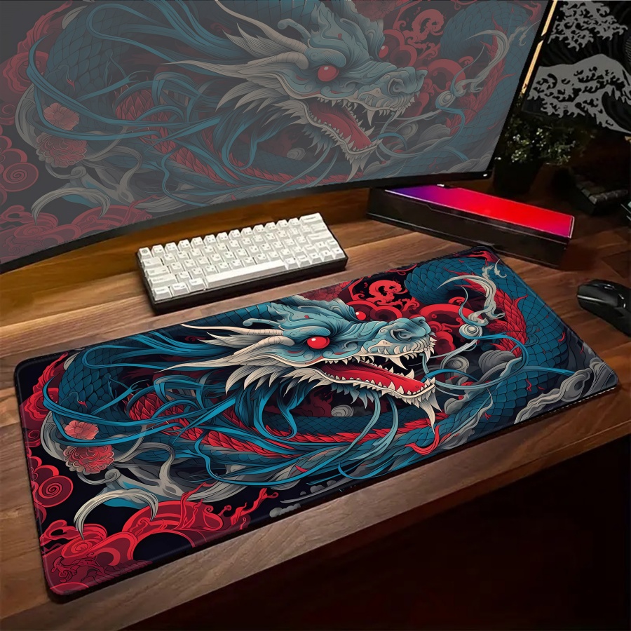لوحة ماوس كبيرة بتصميم تنين كا - مراجعة Gaming Accessories For Pc Setup وسعره